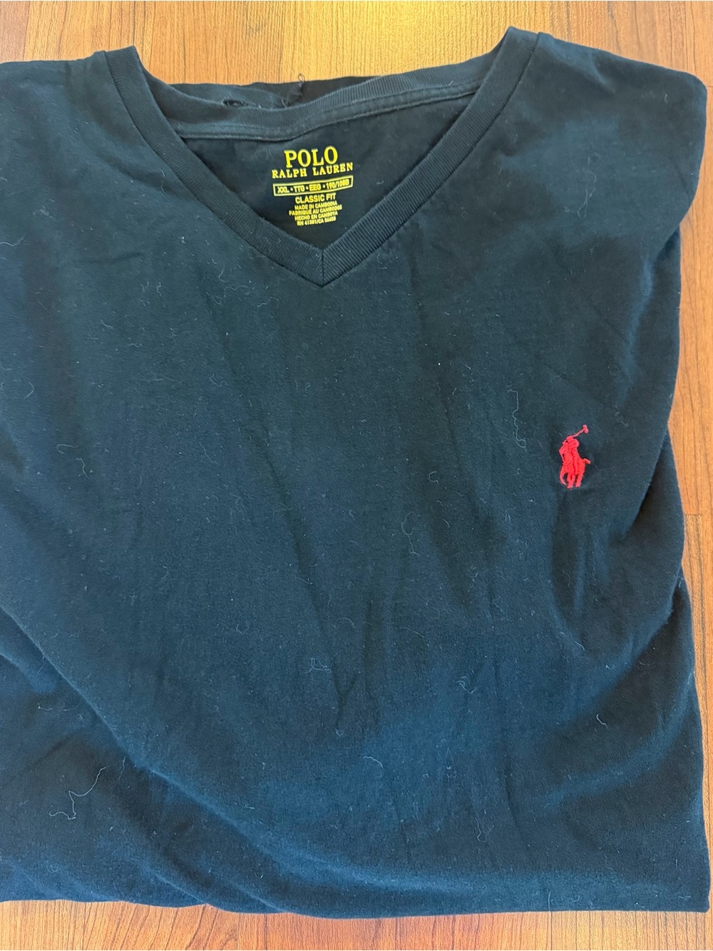 Polo Ralph Lauren‎ navy blue short sleeve t shirt v neck size XXL